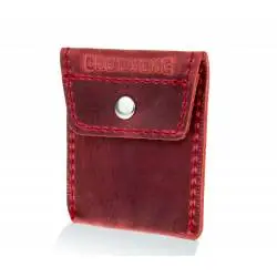 Skórzany portfel na monety bilonówka brodrene CW02 czerwony