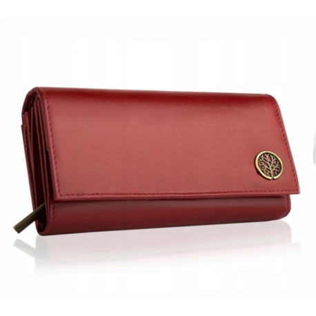 Elegancki skórzany portfel damski bpd-bf-12 czerwony