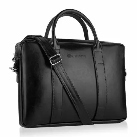 Skórzana torba na ramię laptop betlewski btm-01 czarna