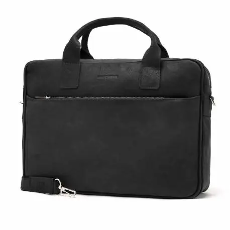 Skórzana torba casual męska na laptop brodrene bl12 czarna