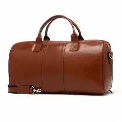 Skórzana torba podróżna na ramię brodrene bl30 czerwona smooth leather
