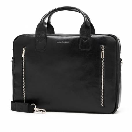 Skórzana torba na ramię na laptop brodrene r02 czarny