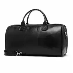 Podróżna torba na ramię ze skóry brodrene r10 czarny smooth leather