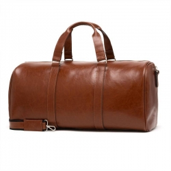Skórzana torba podróżna na ramię brodrene bl20 koniack smooth leather