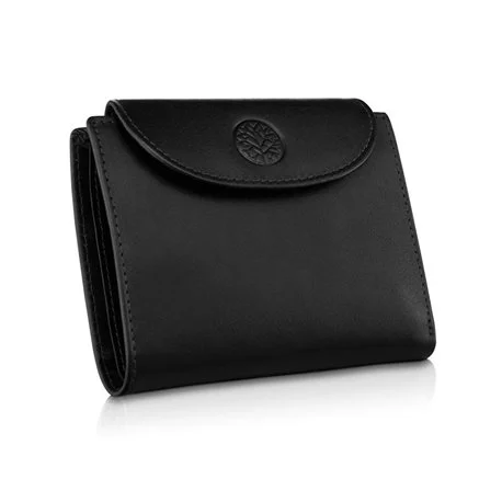 Czarny stylowy portfel damski na zatrzask rfid