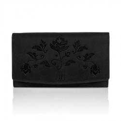 Skórzany portfel damski czarny rfid t-01 paolo peruzzi