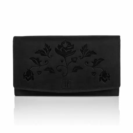 Skórzany portfel damski czarny rfid t-01 paolo peruzzi