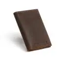 Ciemnobrązowy skórzany portfel slim wallet brødrene sw03