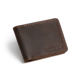 Ciemno brązowy cienki portfel slim wallet brodrene sw02