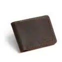 Ciemnobrązowy cienki portfel slim wallet brødrene sw02