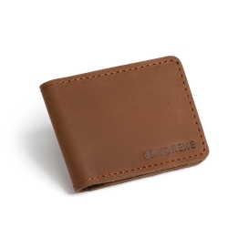 Jasno brązowy cienki portfel slim wallet brodrene sw02