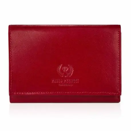 Czerwony damski portfel skórzany paolo peruzzi t-32