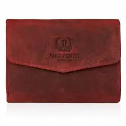 Czerwony portfel skórzany damski vintage