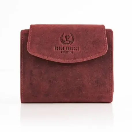Damski portfel skórzany vintage czerwony