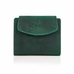 Skórzany zielony portfel damski rfid paolo peruzzi