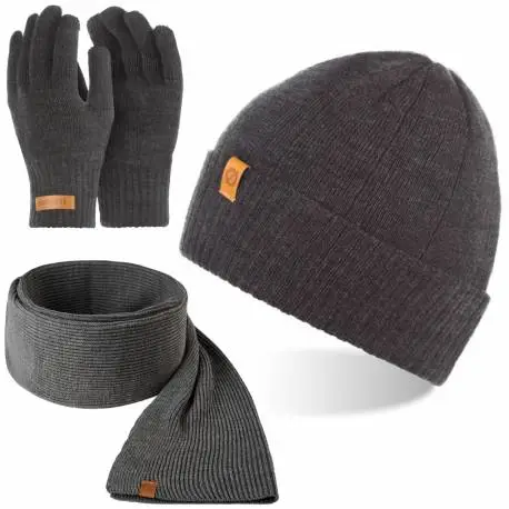 Komplet męski zimowy szalik s6 + czapka cz8 + rękawiczki r1