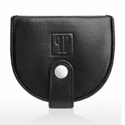 Czarna podkówka męski portfel skórzany t-50