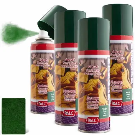 4x Renowator koloru do zamszu i nubuku spray palc 200 ml zielony