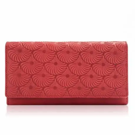 Skórzany portfel damski czerwony paolo peruzzi