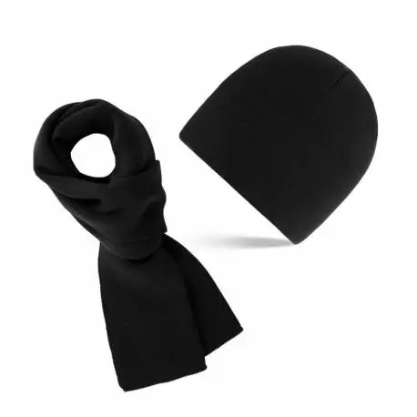 Zimowy zestaw męski czapka szalik komplet czarny Paolo Peruzzi