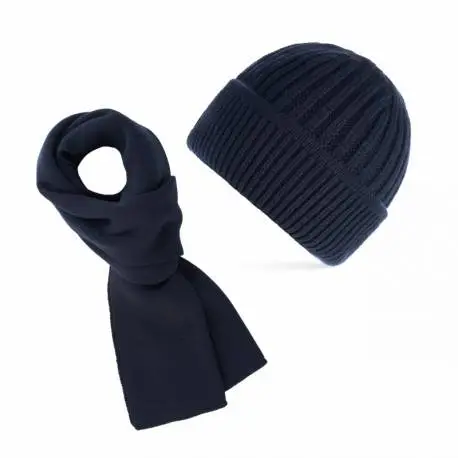 Zestaw męski na zimę komplet granatowy czapka szalik Paolo Peruzzi