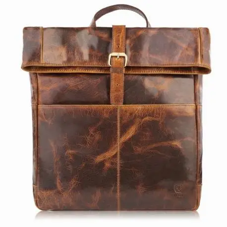 Plecak na laptopa ze skóry naturalnej plecak brązowy Paolo Peruzzi