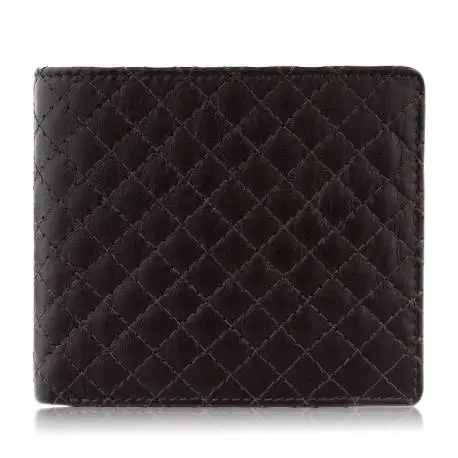 Portfel męski skórzany elegancki pikowany portfel brązowy Paolo Peruzzi