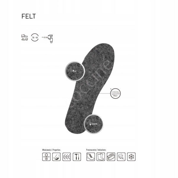 Coccine Wkładki Filcowe Felt r.41