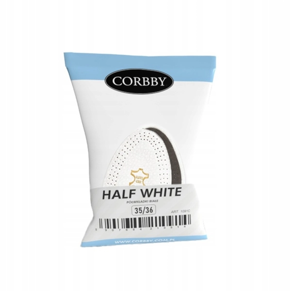 Wkładki do Butów Skórzane Corbby Half White